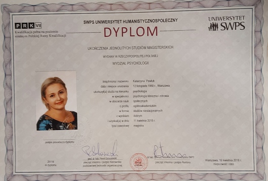 Dyplom – SWPS Uniwersytet Humanistycznospołeczny